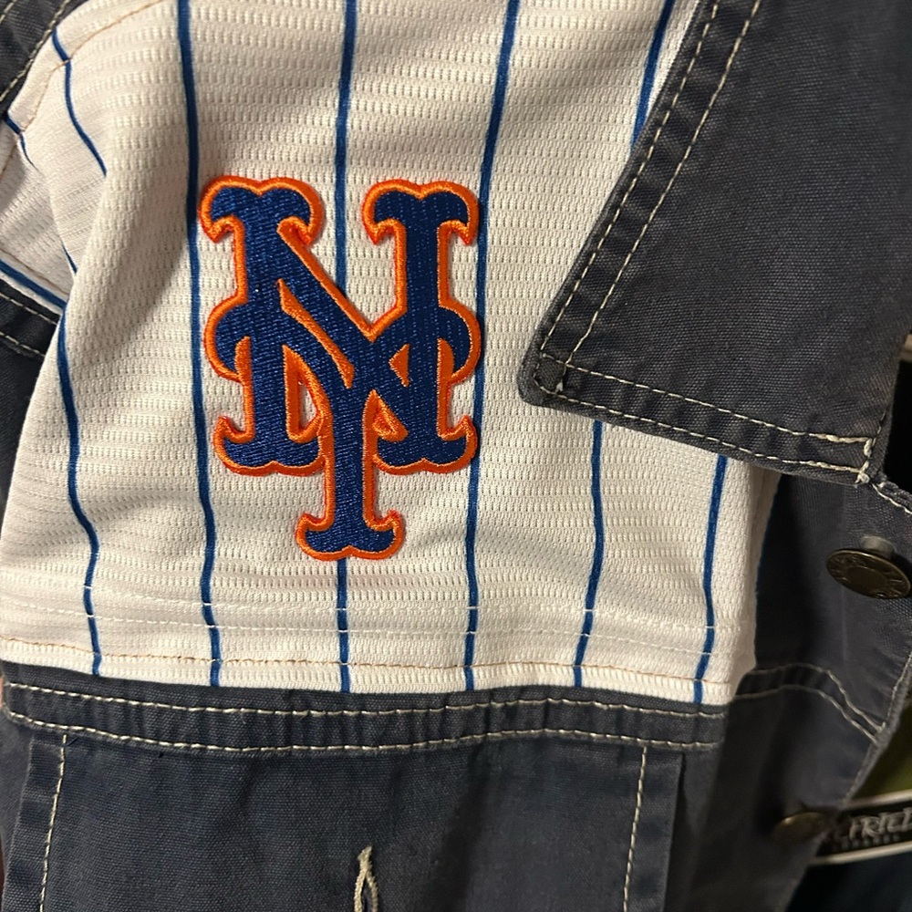 New York Mets Refried Patchwork Denim Jacket NWT - image 5